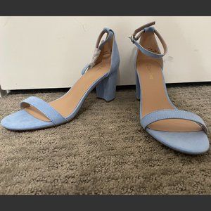 DREAM PAIRS Unused Chunk Heels Baby Blue Suede 3" Heel - Size 9.5